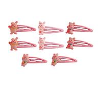 FONDOTIN 8Pcs Pink Cartoon Pig Hairpins Hair Clips Cute Hair Decor for Daily Wear and Special Occasions