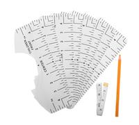 FONDOTIN 8pcs Shirt Alignment Tool Kit PVC Sewing Rulers for Accurate Fabric Positioning and Quilting DIY Crafting Transparent Round Neck V-neck Guide with Flexible Seam Measurement