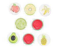 FONDOTIN 8Pcs Summer Ice Eye Patches Cooling Gel Relief Pads for Eye Fatigue Reusable Fruit Pattern Cold Compress for Brightening and Relaxation at Home