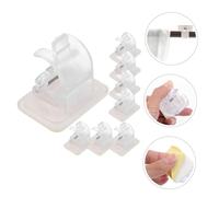 FONDOTIN 8pcs Transparent Adhesive Curtain Rod Holders Shower Curtain Brackets for Smooth Walls Sturdy Rounded Design for Home Bathroom Office Hotel Use