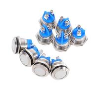 FONDOTIN 9pcs Metal Push Button Starter Switch Momentary Normally Open Self Resetting Design Screw Terminal for Automotive