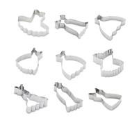 FONDOTIN 9PCS Stainless Steel Skirt Dress Cookie Cutters Unique Biscuit and Cake Moulds for Baking Easy to Use DIY Pastry Shapes for Birthday Wedding and Party Treats