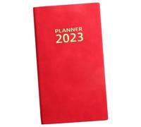 FONDOTIN Academic Planner Red Portable Notepad for Students Teachers Office Staff Daily Schedule Organizer Management Diary