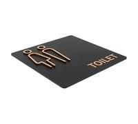 FONDOTIN Acrylic Bathroom Sign Unisex Restroom Door Plaque with Black and Antique Finish for Business Office Restaurant Washrooms Moisture Resistant and Recognition