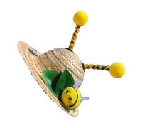 FONDOTIN Adjustable Elastic Yellow Bee-shaped Hat for Dogs and Cats, Unique Summer Sun Protection Accessory, for Birthday and Shopping Outings