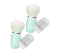 FONDOTIN Adjustable Retractable Travel Makeup Brush in Blue Versatile Blush Foundation Eyeshadow Brush for Liquid and Powder Cosmetics Portable Vanity Organizer Tool Go Beauty
