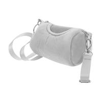 FONDOTIN Adjustable Velvet Small Pet Carrier Sling Pouch for Hamsters Guinea Pigs Hedgehogs Sugar Gliders Cozy Travel with Fleece Lining Lightweight Crossbody Bag for Outdoor Use Grey