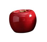 FONDOTIN Adorable Apple Shape Tea Container Compact Ceramic Tea Storage Canister for Household Kitchen Use Food Safe Decorative Canister Easy to Clean Portable Gift Jar