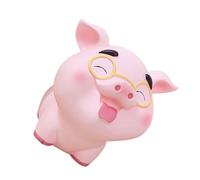 FONDOTIN Adorable Pig Shape Vinyl Piggy Bank for Cash Savings Desktop Cartoon Animal Money Box with Flat Stable Base Creative Gift for Decoration and Habit Building