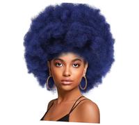 FONDOTIN Afro Wig for Women Short Curly Synthetic Wig Natural Looking Fluffy Curls Party Cosplay Costume