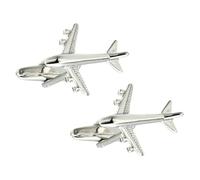 FONDOTIN Airplane Shape Cufflinks for Men Unique Decorative Shirt Studs Silver Tuxedo Accessories for Weddings Business and Formal Occasions Pilot Cuff Links