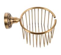 FONDOTIN Antique Brass Toilet Paper Holder Wall Mounted Classic Tissue Dispenser with Wire Basket for Bathroom Home Hotel Vintage Style Towel and Tissue Holder Secure Storage Rack