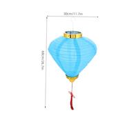 FONDOTIN Antique Style Hanging Lantern Blue Diamond Design Vietnamese Lantern for Year Celebration Outdoor Indoor Garden Decoration Vintage Street Passage Ambiance
