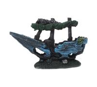 FONDOTIN Aquarium Cave Decoration Shipwrecks Fish Tank Ornament Resin Betta Fish Hideout Safe for Easy to Install