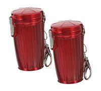 FONDOTIN Ashtray for Mini Lid Ashtrays with and Keychain Portable 2pcs Sealed Lightweight Plastic Design for Clean Pocket-sized Accessory Car Outdoor Use