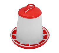 FONDOTIN Automatic Chicken Feeder and Waterer System 1.5kg Capacity Sturdy Red and White Hanging Poultry Feed Dispenser for Chickens Ducks and Geese