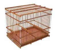 FONDOTIN Bamboo Bird Cage Small Parrot Travel Cage for Goldfinches Wide Flight Light Brown