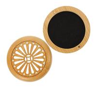 FONDOTIN Bamboo Coil Incense Burner with Carved Design Round Hollow Aromatherapy Censer for Meditation and Home Decor Natural Bamboo Texture Relaxation and Tranquility Enhancer