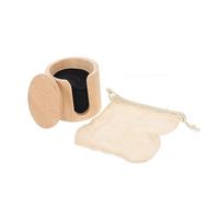 FONDOTIN Bamboo Fiber Makeup Remover Pads 16pcs Black Three-layer Facial Cleansing Pads Reusable with Cotton Mesh Bag and Bamboo Container for Skin Types