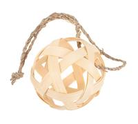 FONDOTIN Bamboo Made Rabbit Food Holder Ball Rabbit Feeder for Hay Hanging Dispenser for Hamster Bunny Pet