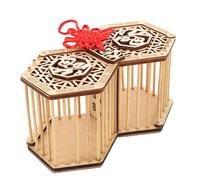 FONDOTIN Bamboo Mini Cage Storage Holder Boys and Girls Learning Toy Portable Easy Storage