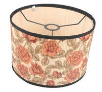 FONDOTIN Bamboo Table Lamp Shade with Printed Flower Pattern Handwoven Bamboo Lampshade for Bedroom Living Dining Decor Soft Light Diffuser for Desk and Nightstand Lamps