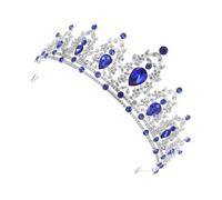 FONDOTIN Baroque Jeweled Tiara Crown for Brides Birthday Party Hair Accessories Wedding Headwear for Queens Princesses Special Events