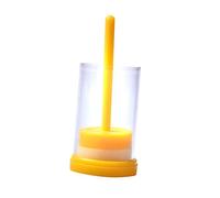 FONDOTIN Bee Queen Marker Bottle with Long Plunger Beekeeping Tool Yellow Plastic Cage for Easy Identification and Marking Essential Beekeeper Accessories for Beginners and Professionals