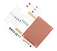 FONDOTIN Beginner Soldering Kit with Electronic Training Components, Practice Soldering Board and Universal Circuit Board for Welding Learning and Electronics Skills Development