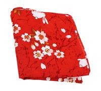 FONDOTIN Bento Lunch Box Wrapping Cloth 50x50cm Japanese-Style Packing Cloth Red Cherry Blossom Rabbit Print Traditional Furoshiki Fabric for Food Storage and Travel