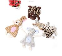 FONDOTIN Bite-resistant Plush Molar Toy for Dogs Cute Cartoon Hippopotamus Design Interactive Chewing and Educational Plaything for Pet Training and Reducing Destructive Behavior