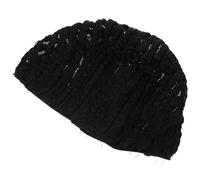 FONDOTIN Black Cornrow Braids Wig Cap for Crochet Braiding and Cornrow Sew Weave Polyester Dome Net Material Comfortable and Easy to Wash Wig Cap Size L