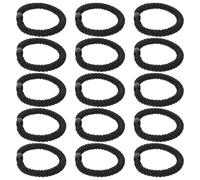 FONDOTIN Black Elastic Hair Ties for Thick Hair 15pcs Braided High Elasticity Ponytail Holders for Women and Girls for Daily Use