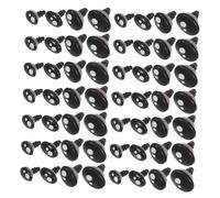 FONDOTIN Black Oval Plastic Safety Eyes and Stuffed Animal Noses with Washers for DIY Plush Crochet Dolls Bear Accessories Secure Fit and Easy Installation