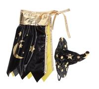 FONDOTIN Black Star Cat Costume Wizard Cloak and Hat for Halloween Versatile Pet Witch Outfit for Cats and Small Animals Complete Magical Cosplay Dress-up