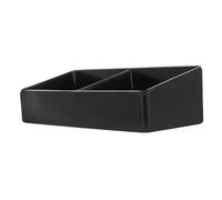 FONDOTIN Black Two Compartment Tea Box for Home and Office Versatile Desktop Organizer for Tea Bags Coffee Station Small Candies and Jewelry Practical Storage and Decorative Holder for