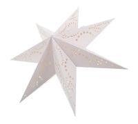 FONDOTIN Boho White Hanging Star Lantern Paper Lampshade Seven-Pointed Origami Star Pendant for Christmas Wedding Year Holiday Window Party Decor