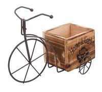 FONDOTIN Box Craft Decor White Ornament Vintage Wood Flower Pot Bike Planter Holder Tall Planters for Outdoor Plants Bicycle Ornaments Mothers Day Garden Gifts Ceramic Pot Frame Wooden Chair