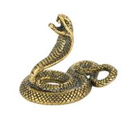 FONDOTIN Brass Snake Statue Unique and Delicate Cobra Ornament with Smooth Surface Vintage Style and Space-saving Design for Home Décor or Desktop Display