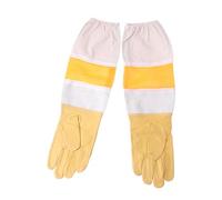 FONDOTIN Breathable Beekeeper Gloves Professional Ventilated Protective Sleeves for Beekeeping Unisex Design Maximum Flexibility Essential Apiculture Equipment Golden Color