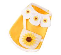 FONDOTIN Breathable Summer Vest for Dogs and Cats Fashionable Cartoon Two Legged Pet Clothes with Petal Neck Comfortable Durable Easy to Wear for Eye Catching Style