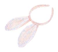 FONDOTIN Bunny Ear Headband Ears Girl Cute Rabbit The Hairband Headbands Accessories Head Band Bunny Headwear Dress up Pink Sequins