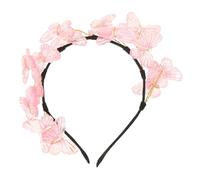 FONDOTIN Butterfly Headdress Head Bands Cute Headband Rainbow Headband for Women Pink Plastic