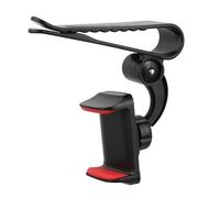 FONDOTIN Car Phone Holder Sun Visor Mount Red Clip-on Bracket for Hands-free Driving Compatible with Gps and Mobile Phones in Vehicles