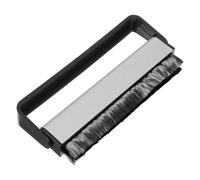 FONDOTIN Carbon Fiber Soft Bristle Vinyl Record Clean Brush with Aluminum Handle Static Cleaning Tool for Vinyl Records and Dust Remover for Turntables and Disc Players Black Silver Design
