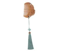 FONDOTIN Carved Lotus Wooden Comb Sandalwood Hair Brush for Women Portable and Lightweight No Static Smooth Surface for Gentle Styling and Scalp Massage for Curly and Straight Hair