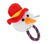 FONDOTIN Cat Dog Chewing Snowman Plush Design Interactive Bite Resistant Plaything for Puppies Engaging Pet for Dental for Dogs and Cats
