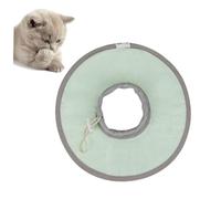 FONDOTIN Cat Elizabethan Collar Anti-lick Recovery Collar Lightweight Breathable Waterproof Green Size S Comfortable Pet Recovery for Cats
