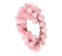 FONDOTIN Cat Eye Hair Ties Soft Pink Scrunchies with Elegant Rhinestone Accent Stretchy Elastic Ponytail Holders for Womens Daily Wear and Special Occasions