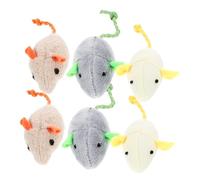 FONDOTIN Cat Toys Set 6pcs Soft Plush Mice Cat Toys Interactive Chew Toys for Cats to Stay Fit and Healthy